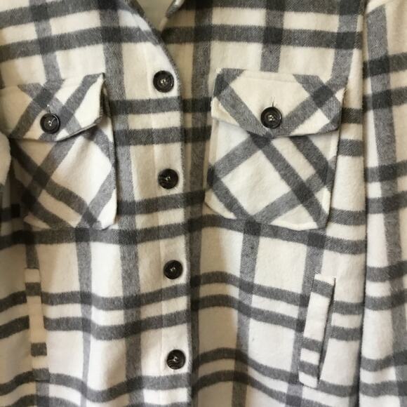 Thread & Supply Grey White Plaid Button Lined Jacket - Picture 4 of 15